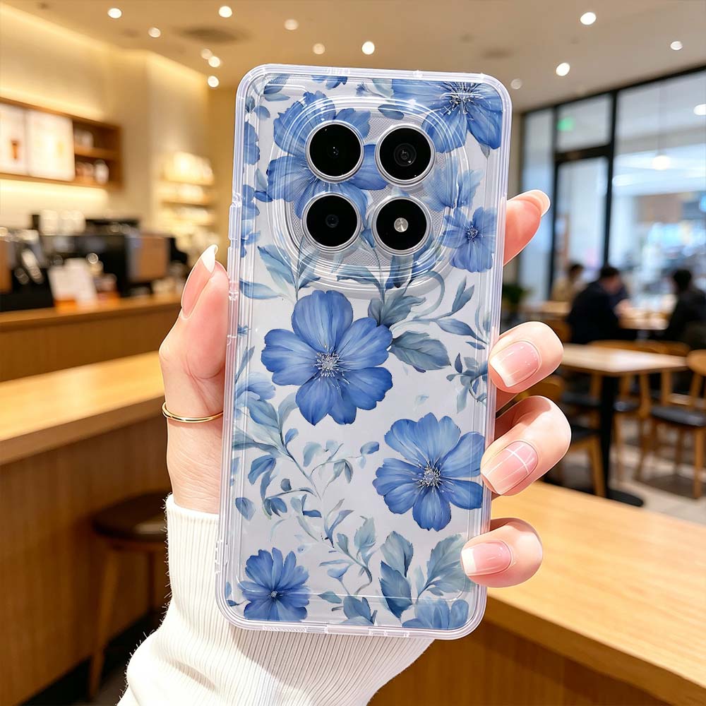 Xiaomi Poco X6 - Чехол для телефона с синим акварельным